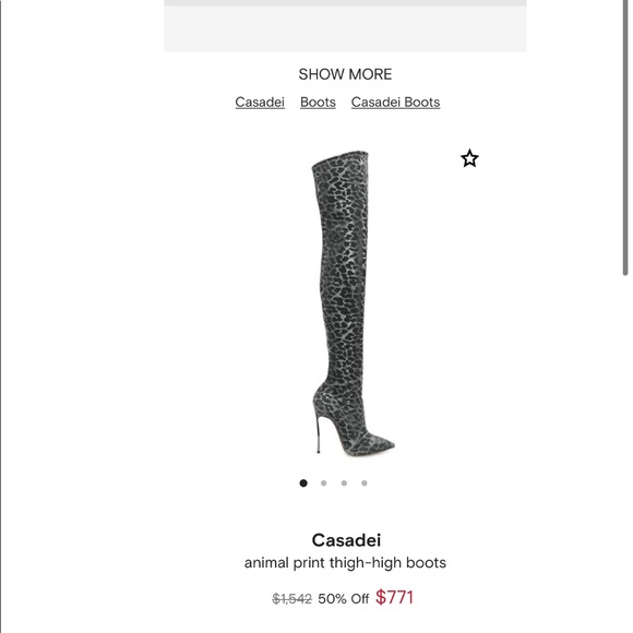 Casadei animal print thigh-high boots - Picture 2 of 15